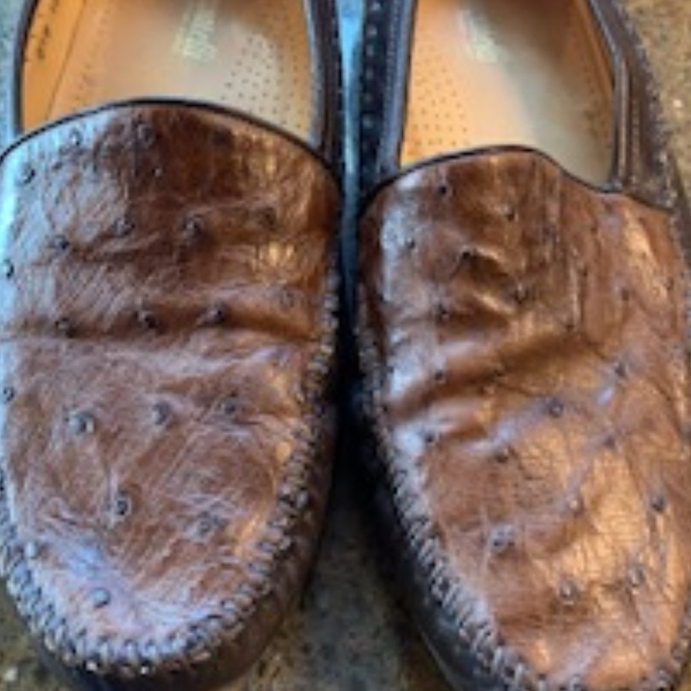 Brown leather Italian Ostrich dress shoes size10
